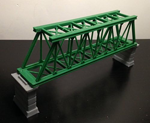 Modeli outlands Željeznički rešetkasti most u zelenoj boji s stupovima u mjerilu mn