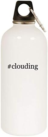 Proizvodi Molandra Clouding - 20oz hashtag boca od nehrđajućeg čelika od nehrđajućeg čelika s karabinom, bijelom