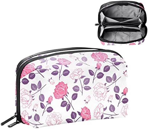 Make up torba, kozmetička torba, organizator vodootporne torbe za šminku, cvjetni vintage ljubičasto ružičaste ruže