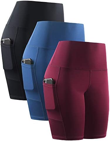 Cadmus 3 pakiranje visokih struka kratkih kratkih hlača za žene 8 Yoga biciklističke kratke hlače s dva bočna džepa