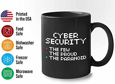 Šalica za kavu od 11 oz Crna-kibernetička sigurnost malo ponosnih paranoični inženjer programer računalni tehničar suradnik
