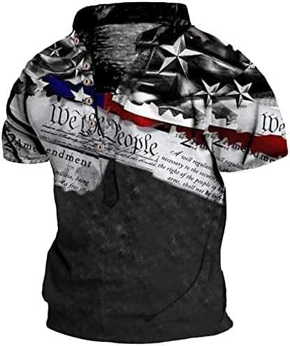 Ljetne majice košulje za muškarce Muška Moda Dan neovisnosti kratke hlače Rukav osobnost Zastava tiskani gumbi prazni