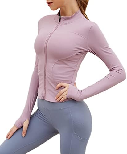 Grajtcin lagana atletska ošišana jakna za vježbanje za žene zip up up jakne za žene Slim Fit Gym Yoga Top