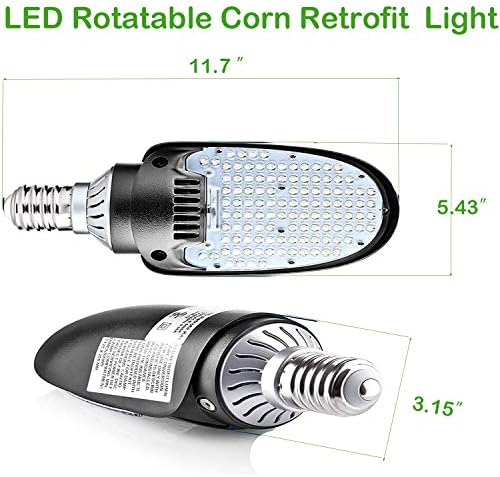 LED kukuruzna svjetiljka za nadogradnju kutije za cipele, 54-vatni komplet za nadogradnju s rotirajućom bazom od 5000 do