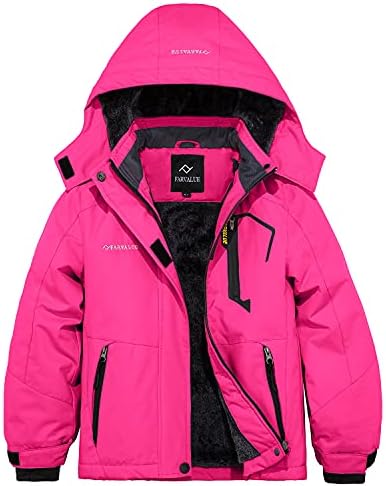 Farvalue Girls vodootporna skijaška jakna otporna zimski kaput od vjetra topli snježni kaput s uklonjivom kapuljačom