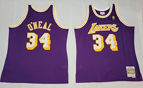Shaquille O'Neal Autographid Los Angeles Lakers 1996-97 Purple Mitchell & Ness Jersey Beckett