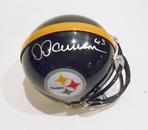 Dermonti Douson potpisao je mini kacigu Pittsburgh Steelers s kućom slavnih u NFL-u s potpisom