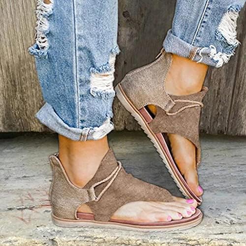 Sandale za žene odjevene ljetne ženske gladijatorske sandale rimske klizanje na remenu za gležnjeve ljeto sandale plaže boho