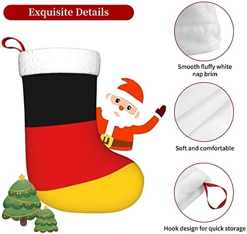 QG ZZX božićne čarape s bijelom super mekom plišanom manžetom zastave Njemačke božićne čarape božićne ukrase čarape