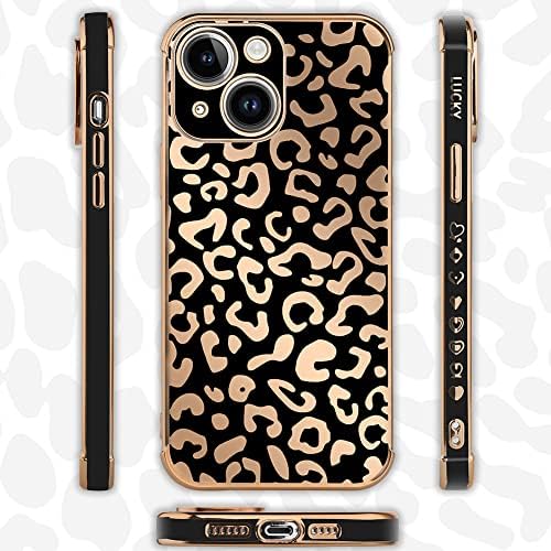 Bonoma kompatibilna s iPhoneom 14 Plus Leopard Plating Nice Luksuzno elegantno zaštitnik kamere za kameru Soft TPU zaštitni