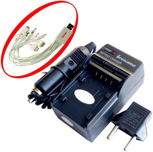 Itekiro AC zid DC punjač za punjač automobila za panasonic HDC-SD10 + itekiro 10-in-1 USB kabel za punjenje