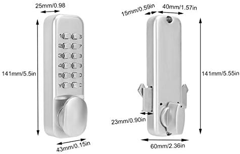 1-11 Digitals Mehanička lozinka za zaključavanje vrata, Cink legura klizavna kombinacija lozinke za ljuljanje, bez ključa,