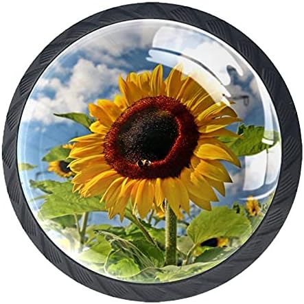 Ručke za ladice polje priroda biljka suncokret ljetna mobilna kućica ured kućna kuhinja ormari za odjeću komoda Okovi ladice