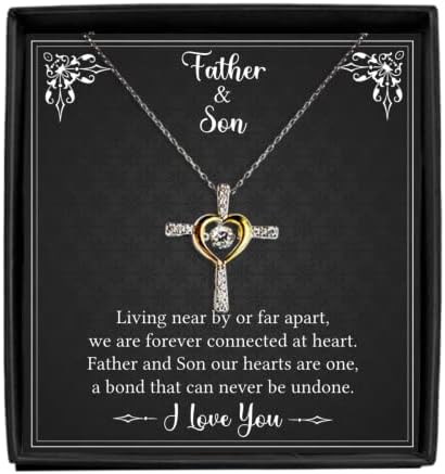 Darovi Ogrlica Otac Sin, Dar tata do sina, tata poklon od sina, za sina, ogrlica križa - Ogrlica za križnu ples