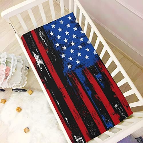 Alaza Grunge USA American Flag Crib listovi opremljeni bassinet list za dječake djevojčice mališani, standardna veličina