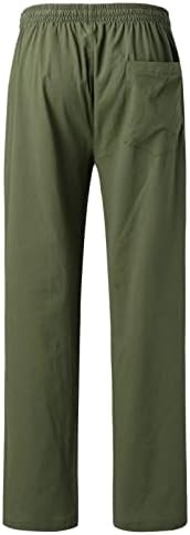Muške lanene hlače muške proljetne ljetne hlače Ležerne jednobojne pamučne široke hlače prevelike veličine