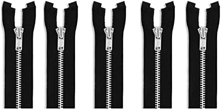3 Aluminij crna YKK lagana jakna koja razdvaja patentne zatvarače - odaberite svoju duljinu - boja: crno - napravljeno u