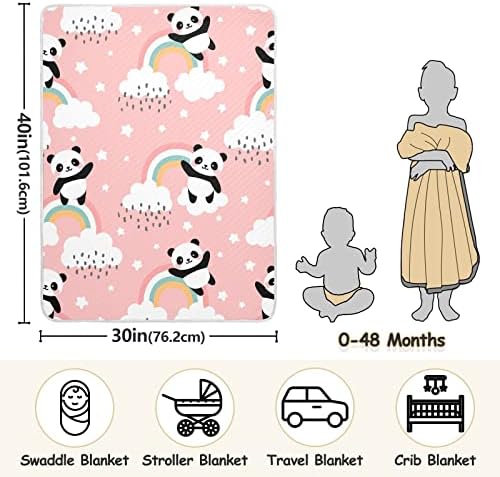 Panda Panda ružičasta pamučna pokrivačica za dojenčad, primitak pokrivača, lagana mekana pokrivača za krevetić, kolica, deke