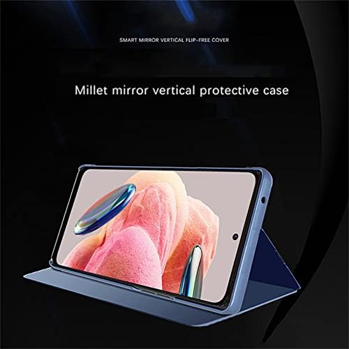 Ogledalo torbica CCSamll za Xiaomi Redmi Note 12 4G s podrškom za bežično punjenje, Smart View Cover Ultra Thin s sklopivi