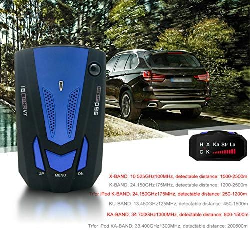 Totmox laserski radar detektor za automobile, Detekcija dugog dometa 360 ° zaštita, 16 pojasa V7 stupnjeva GPS SPEET SAFE