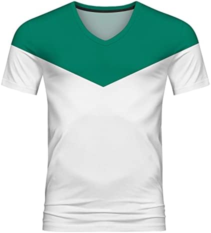 XXBR muške majice s kratkim rukavima v vrat, ljetni prugasti patchwork Slim Fit Sports Tee vrhovi lagana majica za vježbanje
