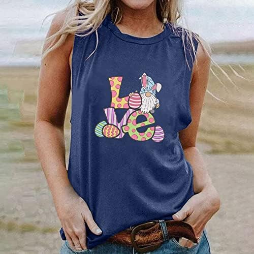 Majica za ispis slova za žene Ljetna ljubav grafički tisak majice Creveneck casual bez rukava majice vrh