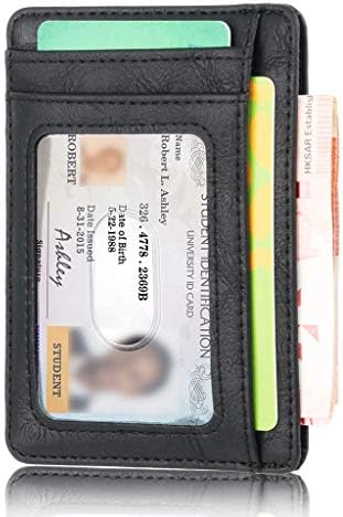 Tanak džepni džepni kožni novčanik držač kreditne kartice držač novčanika za novčanik za novčanik za uredsku osobnu iskaznicu,