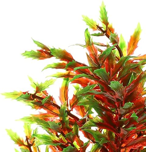 1 kom akvarijske plastične biljke, Umjetna vodena biljka za ukrašavanje akvarija biljkama, crvena, zelena, 5,91