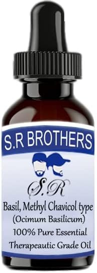 S.r Brothers Basil Metil Chavicol Tip čisto i prirodno terapeautičko esencijalno ulje s kapljicama 100 ml