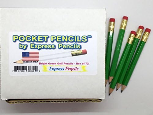 Pola olovaka s gumicom - golf, učionica, pew, kratka, mini, netoksična šesterokutna, naoštrena, 2 olovka, boja - zelena,