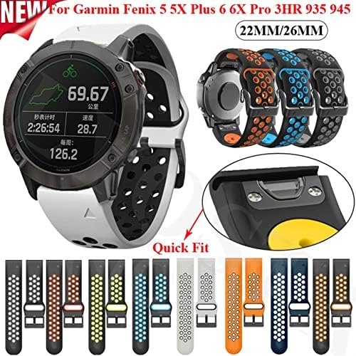 Bandkit Sport Silicone Watch trake Band Band narukvica za Garmin Fenix ​​6x 6 Pro 5x 5 Plus 3hr 935 945 narukvice 26 mm satova