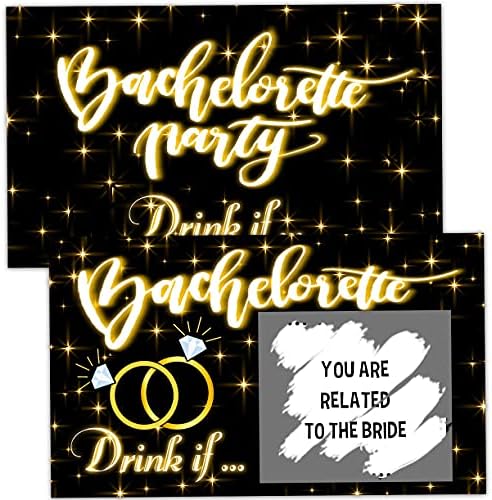 Bachelorette Party Games - Drink za dizajn crnog zlata Ako ogrebotina usudi karata za mladenke, igre na naljepnicama, djevojačke