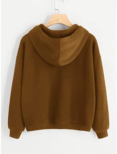 Jflyou prodaja žene solidna labava kapuljača puvokvica pulover bluza za djevojku