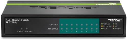 TRENDnet 8-portni gigabitni switch PoE+, 8 x gigabit portova PoE+, Ekonomična snaga PoE 123 W, Komutacijski kapacitet 16