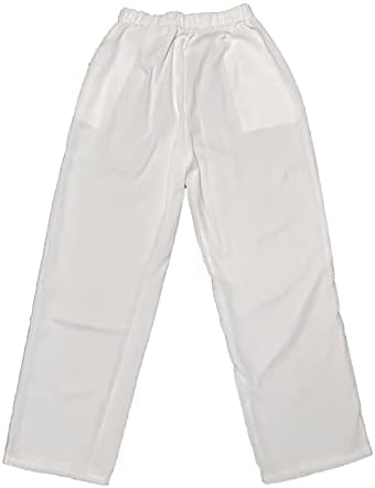 BEUU ženske pamučne platnene hlače Dugi dnevni boravak visoki struk labava ležerna naplata za opuštanje hlača s džepovima