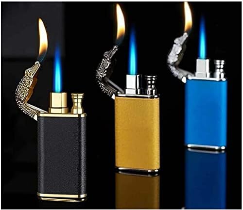 Čarobni dvostruki plamen upaljač, izravna plava vatra otporna na vjetar, lakša vodootporna dizajnirana s oblikom krokodila