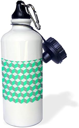 3dose izometrijske kocke uzorak aqua siva bijela geometrijska umjetnost - boce s vodom