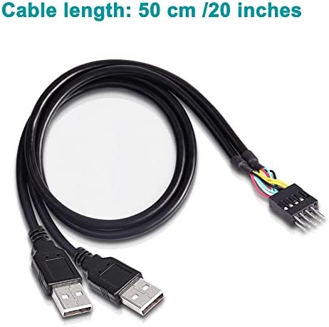 Meiriyfa USB 2.0 9PIN do dvostrukog kabela za razdjelnik USB zaglavlja, Dupont IDC 10pin Matična ploča mužjaka do dvostrukog