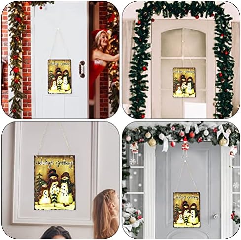 Posvjesnici natpisa ulaznih vrata, 1pc božićni tematski privjesak vintage drveni natpis dekor kućice viseće adorn