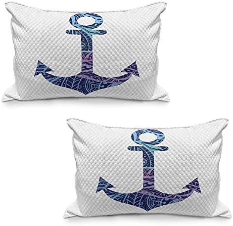 Ambasonne sidro prekriveni jastuk, uzorak sidrenja slika Morski elementi Soul Emblem Oceanic Art Print, Standardni kraljičin