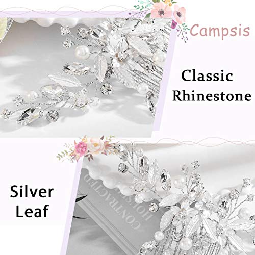 Vjenčanje češalj za kosu sa srebrnim rhinestones bočni češalj kristalni cvijet nevjesta pribor za kosu za žene i djevojke
