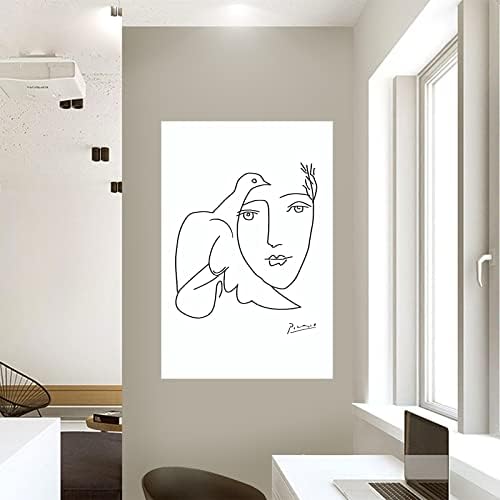 Picasso Wall Art - Mir Mirove Girl Girl Face Poster - Minimalistički linijski umjetnički otisci - Sažetak slikanja platna