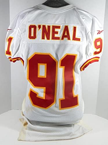 1998. Kansas City Chiefs Leslie O'Neal 91 Igra izdana White Jersey 46 DP33218 - Nepotpisana NFL igra korištena dresova