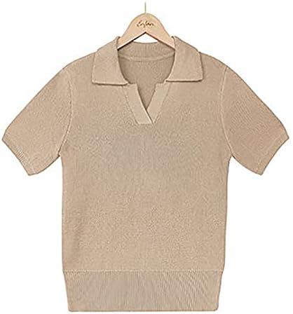 Ljetni vrhovi za žene 2023., modne Ležerne proljetno-ljetne jednobojne pletene bluze s kratkim rukavima i dekolteom u obliku