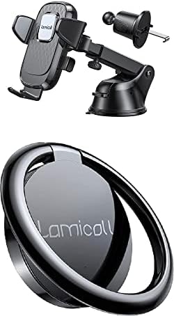LaMicall Telefon za automobil, [One Touch Auto Clapping] Držač za mobitel sa montiranim odzračicom za montiranje mobitela