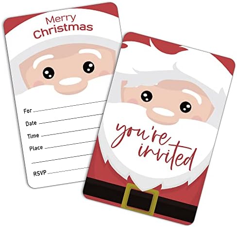 RewidParty Slatka karata za pozivnice za zabavu Djeda Mraza s omotnicama （Set od 15） Sretan Božić u obliku Pozivnice za ispunjavanje