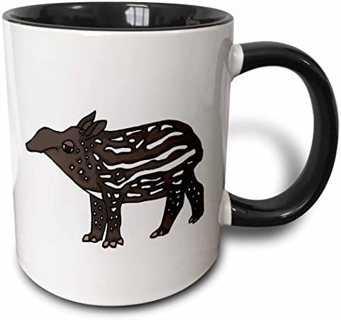 3Drose Slatka crno -bijela šalica za tapir, 11 oz