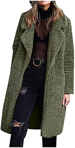 Dame jesenske i zimske kardiganske čvrste boje dugih rukava s dvostrukim licama jakna od fleka casual labav kaput obložena