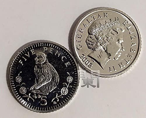 Gibraltar novčić Britanski kolonijalni cirkulacija novčića 5 vršnjaka pet točaka nikla Gibraltarcoin Zbirka Komemorativna
