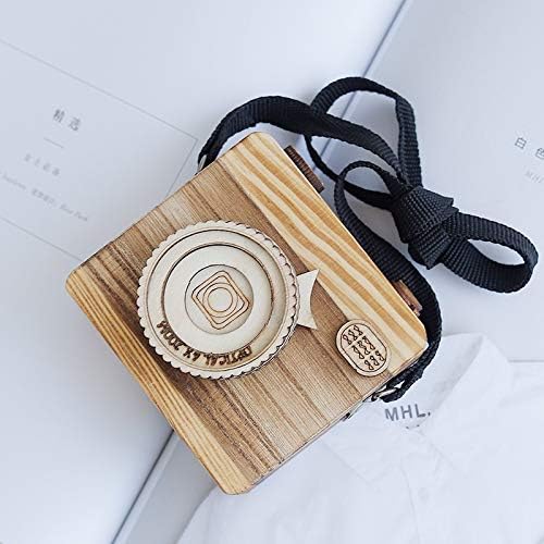 Shypt kreativna ručno izrađena drvena zanatska glazba kutija clockwork diy kamera ukras za rođendan Dječji rođendan Viseći